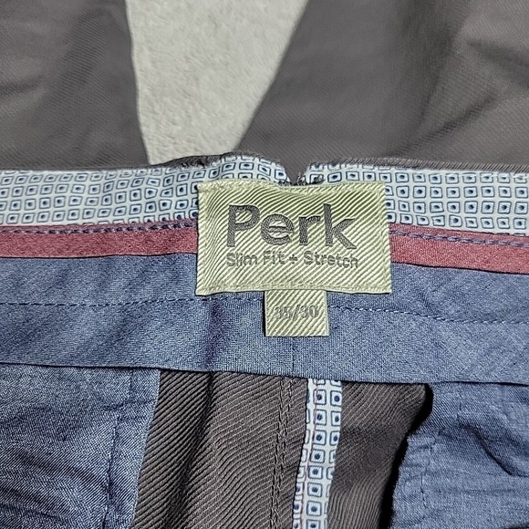 Perk Pants Men's 35 x 30 Feel Good Chinos Coffee Brown Slim Fit + Stretch Office - Picture 4 of 14